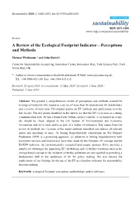 A Review of the Ecological Footprint Indicator—Perceptions and Methods