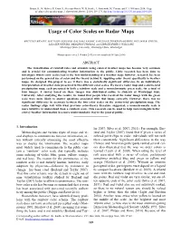 Article Usage of Color Scales on Radar Maps
