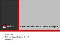 Basic Kernel Crash Dump Analysis