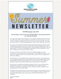 CEO Message-July 2019