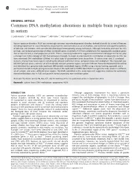 Common DNA Methylation Alterations in Multiple Brain Regions in Autism