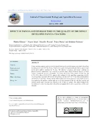 Effect of Papaya and Storage Time on the Quality of the Newly Developed Papaya Crackers