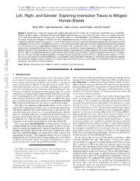 Exploring Interaction Traces to Mitigate Human Biases