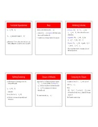 Functional Dependencies Keys Armstrong's Axioms Splitting