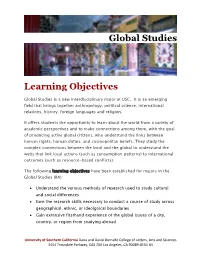 Global Studies Learning Objectives