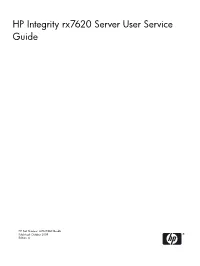 HP Integrity Rx7620 Server User Service Guide