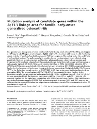 Mutation Analysis of Candidate Genes Within the 2Q33.3 Linkage Area for Familial Early-Onset Generalised Osteoarthritis