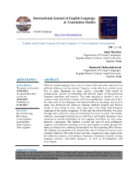 Pdf List of False Cognates, with Which Persian Chamizo Dominguez, P