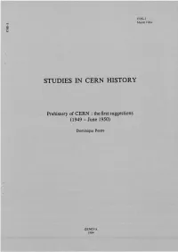 Prehistory of CERN: the First Suggestions (1949-Jun 1950)