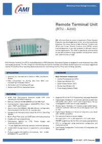 Remote Terminal Unit (RTU - A200)