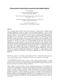 The Prevalence of Networking Or Guanxi in Asian [Family] Business1
