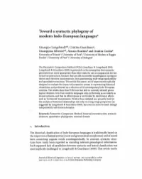 Toward a Syntactic Phylogeny of Modern Indo-European Languages*