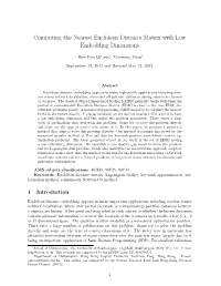 Computing the Nearest Euclidean Distance Matrix with Low Embedding Dimensions