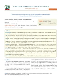 Development of a Bio Analytical Assay for the Determination of Rupatadine in Human Plasma and Its Clinical Applications