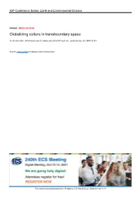 Globalizing Culture in Transboundary Space