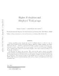 Higher S–Dualities and Shephard–Todd Groups