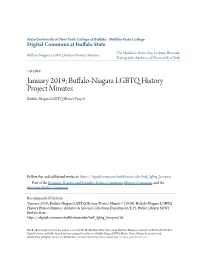 January 2019; Buffalo-Niagara LGBTQ History Project Minutes Buffalo-Niagara LGBTQ History Project
