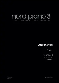 Nord Piano 3 English User Manual V1x-Edition-D.Pdf