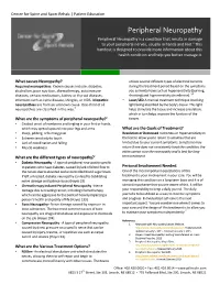 Peripheral Neuropathy Info Sheet