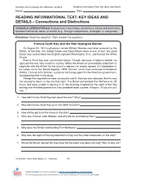 Reading Informational Text: Key Ideas and Details Name: Date: READING INFORMATIONAL TEXT: KEY IDEAS and DETAILS—Connections and Distinctions