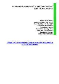 Schaums Outline of Electric Machines & Electromechanics