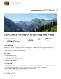 Self-Guided Walking in Kandersteg Trip Notes