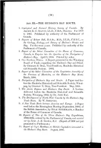 The Hudson's Bay Route [Microform]