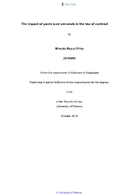 The Impact of Pacta Sunt Servanda in the Law of Contract