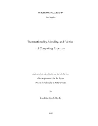 Transnationality, Morality, and Politics of Computing Expertise
