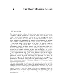 2 the Theory of Lexical Accents