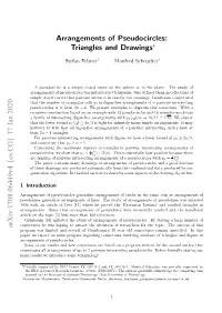 Arrangements of Pseudocircles: Triangles and Drawings Arxiv