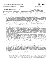Automated Clearing House (ACH) Agreement