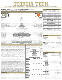 Georgia Tech (2-2, 2-1 Acc) Vs