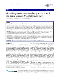 Modelling Sterile Insect Technique to Control the Population of Anopheles Gambiae James E Gentile1*, Samuel SC Rund2 and Gregory R Madey1