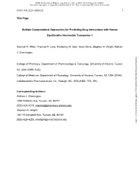 Multiple Computational Approaches for Predicting Drug Interactions with Human