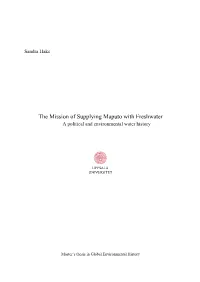 The Mission of Supplying Maputo with Freshwater a Political and Environmental Water History