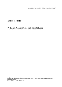 Wilhelm IX., Der Pilger Und Die Rote Katze