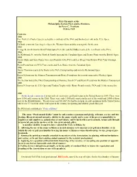 1 PGA Chronicle of the Philadelphia Section PGA and Its Members By
