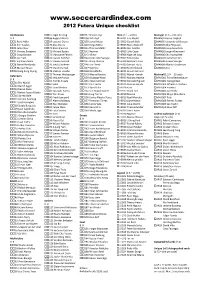 2012-Futera-Unique-Checklist.Pdf