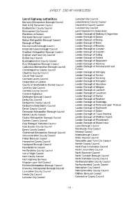 Annex F –List of Consultees