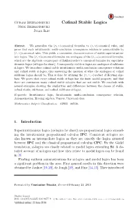 Cofinal Stable Logics