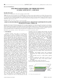 Dye Photosensitizers and Their Influence on Dssc Efficiency: a Review