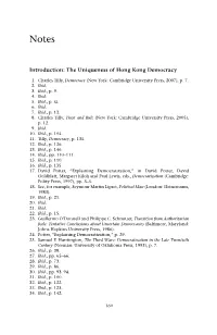 Introduction: the Uniqueness of Hong Kong Democracy
