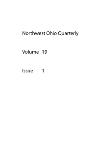 Northwest Ohio Quarterly Volume 19 Issue 1