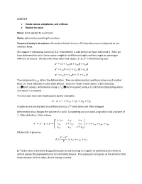 Phys 140A Lecture 8–Elastic Strain, Compliance, and Stiffness