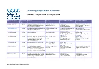 Planning Applications Validated Period