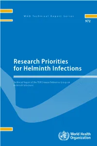 Research Priorities for Helminth Infections WHO Technical Report Series