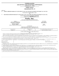 Tesla, Inc. (Exact Name of Registrant As Specified in Its Charter)