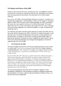 The History and Future of the OED