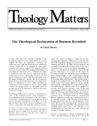 The Theological Declaration of Barmen Revisited